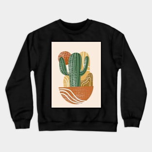 Boho Saguaro Cactus Crewneck Sweatshirt